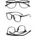 XinxD Blue Light Filter Reading Glasses for Men - Oversized Rectangular Frame Anti-Eye Strain 1.0 to 3.0 - Black - Buy Online on GoSupps.com