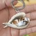 Cute Sleeping Dog Angel Car Pendant - Perfect Ornament for Dog Lovers & Moms | Rear View Mirror Accessory for Shih Tzu & Pets - Buy Online on GoSupps.com