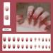 HJKOGH 24Pcs/Set Short Ballet Fake Nails Peach Nails Arts Manicure False Nails with Design with Wearing Tools - Buy Online on GoSupps.com