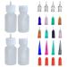 4PCS Kenzy Temporary Tattoo Kit Applicator Bottles,Multi Purpose Precision Applicator with 16 Blunt Tips Needles 4 Blocking Caps for Tattoo Cone Paste Body Art Paint DIY Project