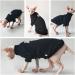 Sphynx Hairless Cat Turtleneck Sweater - Soft Cotton Pullover for Devon Rex, Cornish Rex, Bambino, Peterbald, Elf - Medium Black - Buy Online on GoSupps.com