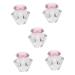 minkissy 5 Pcs Nail Art Crystal Cup Glass Dappen Dish Glass Containers with Lids Crystal Nail Cup Crystal Dappen Dish Dappen Dish for Nails Flower Dappen Dish Bowl White Crystal 5.5x5.5cmx5pcs Pinkx5pcs
