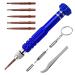 Dewedrt 5 in 1 Mini Screwdriver Glasses Screwdriver Magnetic Screwdriver Set for Watches Blue