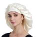 Alnorm Extra Large Satin Sleep Cap - Double Layer White | One Size for Ultimate Comfort - Buy Online on GoSupps.com