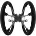 Pebbly Beach 13.5 Black Foam Grip Stainless Steel Marine Steering Wheel | 5 Spokes & Knob - Buy Online on GoSupps.com