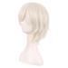 MapofBeauty 12 Side Bangs Short Straight Fiber Cosplay Wig - Platinum Gold Blonde - Buy Online on GoSupps.com