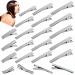 Alligato Hair Clips, 60 Pcs Alligator Metal Clips for Bows Flat Top with Teeth, 3 Sizes Single Prong Silver Bulk Alligator Bow Clips for Bows Making Crafts Silver 60 PCS