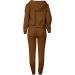 Shop Women's Long-Sleeved Jogging Suit Set | Hooded Sweater & Pants | Stylish Leisure Sportswear - Brown XL - Buy Online on GoSupps.com