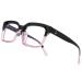 Per acme blue light filter glasses without strength women men large frame blue light filter glasses computer glasses b8 black pink 50 millimeter
