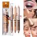 MEICOLY Highlight Contour Stick 6 Color Double-Headed Face Bronzer & Shimmer Cream Pen | 3D Contour Set with Pencil Sharpener - Buy Online on GoSupps.com
