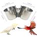 Texsens Bird Feeding Cups - Stainless Steel Parrot Food and Water Bowls with Clamp Holder for Small Birds and Animals - Buy Online on GoSupps.com
