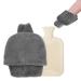 EBKCQ foot warmer without electricity 2 in 1 foot warmer hot water bottle foot warmer made of plush with 2l heat bottle large hot water bottle feet footworm bottle for men and women with cold feet gray
