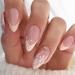 Press On Nails Almond Shaped French Tip White with Nail Glue Full Coverage