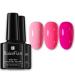 BINGBRUSH 3 Pcs Gel Nail Polish Kit  10ML Pink Gel Polish Natural Nail Lacquer Long Lasting High Shine Soak Off Gel Polish Set LED Nail Art Manicure Salon DIY Gel Nail Design Decoration at Home(A06-Pink)