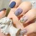 Diduikalor 24PCS Smudged Nude and French Purple Blooms Square Press on  Nails Short  Coffin Medium Length Fake Nails  Reusable with Glue Acrylic False Nails for Women CH-JZJ-13369