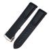 SCHIK 19 mm curved rubber strap suitable for Omega Speedmaster Moonwatch Seamaster 300 AT150 strap black / red Golden Buckle