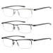 Eyekepper 3 Pieces Plastic Temples Lightweight Half Rim Reading Glasses Men Women Mix +3.50