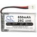 650mAh Rechargeable Battery for CX-30 & Walkera QR Series - Compatible with X5SC X5C X5SW X5A X5C-1 X5 F5C V929 - 3.7V | International Shipping - Buy Online on GoSupps.com