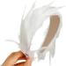 amangul Party Feather Fascinator Headband for Party Wedding Colorful Feather Fascinator Hair Hoop Cosplay Party Headdress(White) - Buy Online on GoSupps.com