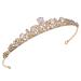 Bride Tiara wedding diadem crown crystals tiara women crystal crown crystals princess crown for wedding bridesmaid prom royal headgear (gold)