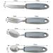 Easy Grip Cutlery Set for Disabled & Elderly - Extra Wide Handles, Chunky Grips (4PCS Grey) - Buy Online on GoSupps.com