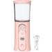 Cordless Travel Steamer | Handheld Cordless Face Steamer Handy Nano Mist Sprayer with Colorful Light Rechargeable Cool Mist Sprayer for Home Travel Pink - Buy Online on GoSupps.com
