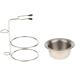 Set of 2 Alloy Shaving Brush Holders & Stainless Steel Bowl Set - Premium Silver Shaving Accessories for Men - Buy Online on GoSupps.com