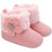 EcoBaby Winter Warm Fleece Bootie - Non-Slip Soft Sole Sock Shoes for Girls Boys 0-6 Months - Pink - Buy Online on GoSupps.com