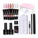 Nail Extension Gel Set Gel Polish Starter Kit with UV Lamp Nail File Clip FOR Home Salon Nail Glue