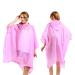 Rain Ponchos for Adults Women Reusable Raincoat with Drawstring Hood Men Waterproof EVA Rain Coats Family Pack (2 Pack) Pink Pink
