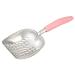 Large Metal Cat Litter Box Scoop Stainless Aluminum Alloys L13.8"xW5.5"xH1.8" Pink Handle