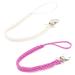 Windy5 Leather Woven Alloy Colorful Pacifier Chain Braided Clip Holder Baby Feeding Teether Accessories (Pink+White One Size)