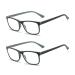 MMOWW 2-pack reading glasses for men and women - anti-blue computer glasses with spring hinges (gray 1.0) Gray-2pc 1.0 x