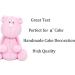 Pink Bear Cake Topper 100% EDIBLE Birthday Decoration For Girl (Hight-6cm) - Buy Online on GoSupps.com