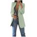 oelaio 2023 Blazers for Women Business Casual Long Blazer Jackets Dressy Work Professional Office Outfits Lapel Pockets Mint Green Large