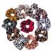 11 pieces Hair tie Elastic hair tapes hair tie ropes dot leopard scrunch for women and girls hair accessories 11 x chiffon hair gums