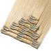 Real Remy Human Hair Clip In Extensions 8pcs 18clips 80g - #613 Light Blonde - Buy Online on GoSupps.com