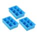 Zerodeko Non Stick Baking Sheet 3pcs 6 Six Grid Silicone Bakeware Bread Small Cake Silica Gel Nonstick Baking Pan 16.5x11.5CM Sky-blue