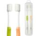 OBrush Soft Toothbrush for Sensitive Teeth and Gums New 20 000 Micro Fine Nano Bristles Tooth Brush for Adults Pregnant and Elderly Packed in Portable Case Color Green Beige Pack of 2