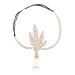 1920s Flapper Headband Great Gatsby Hair Hoops Rhinestone Crystal Tassel Headdress Leaf Pearl Headwear Headpiece Women Girls Hairband Hair Band Party Decoration Cosplay Costume Hair Accessories Golden Golden Tone