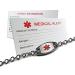 Engraved Latex Allergy Small and Light Medical Alert Bracelet Stainless Steel ID Card Included Red