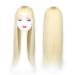 Women's 22" Long Straight Clip in Synthetic Hair Extensions with Bangs for Thinning Hair 613# Golden Blonde