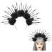 TQUXNGA Spiked Headbands Women Bride Flower Crown For Halloween Party Supply Floral Garlands Crown Hair Skull Floral Headbands Black - Buy Online on GoSupps.com