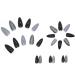 JUSTOTRY 24 Pcs Glitter Stiletto False Nails Short - Grey & Black French Almond Fake Nails with Nail Glue - Women's Nail Art Set - Buy Online on GoSupps.com
