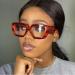 FEISEDY Blue Light Glasses for Women - Oversized Square Thick Frame Anti Eyestrain Computer Eyewear B4129 Red - Shop Internationally - Buy Online on GoSupps.com