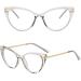 LJczka Cat Eyes Blue Light Blocking Glasses for Women - Retro Clear Gray Style for PC TV & Mobile - Buy Online on GoSupps.com