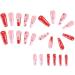 24Pcs Press on Nails Long French Tips Fake Nails Acrylic False Nails Summer Reusable Square Artificial Nails for Women Girls - Buy Online on GoSupps.com