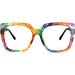 Zeelool Reeves ZOP02129 Floral Oversized Square Blue Light Blocking Glasses | UV400 Protection | Multicolor Lens - Buy Online on GoSupps.com