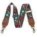 Purse Strap-2"Crazy Horse Leather Wide Shoulder Strap Adjustable Replacement,Jacquard Embroidery Crossbody Bag Straps Retro Floral