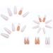 White French Fake Nails with Rhinestones and Sequins | Long Stick on False Nails Art Kit - Buy Online on GoSupps.com